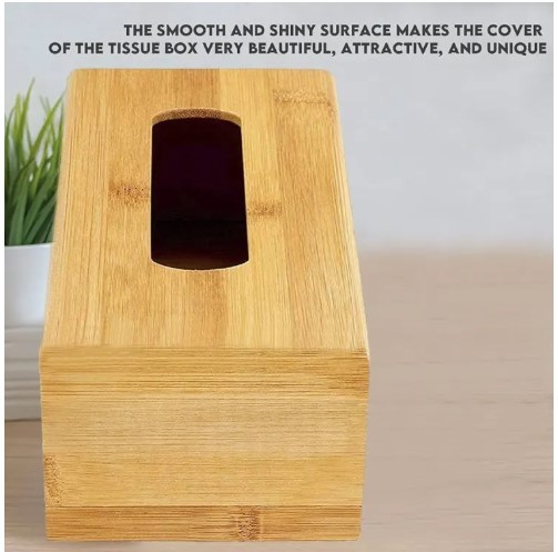 Bamboo Natural Tissue Holder Box